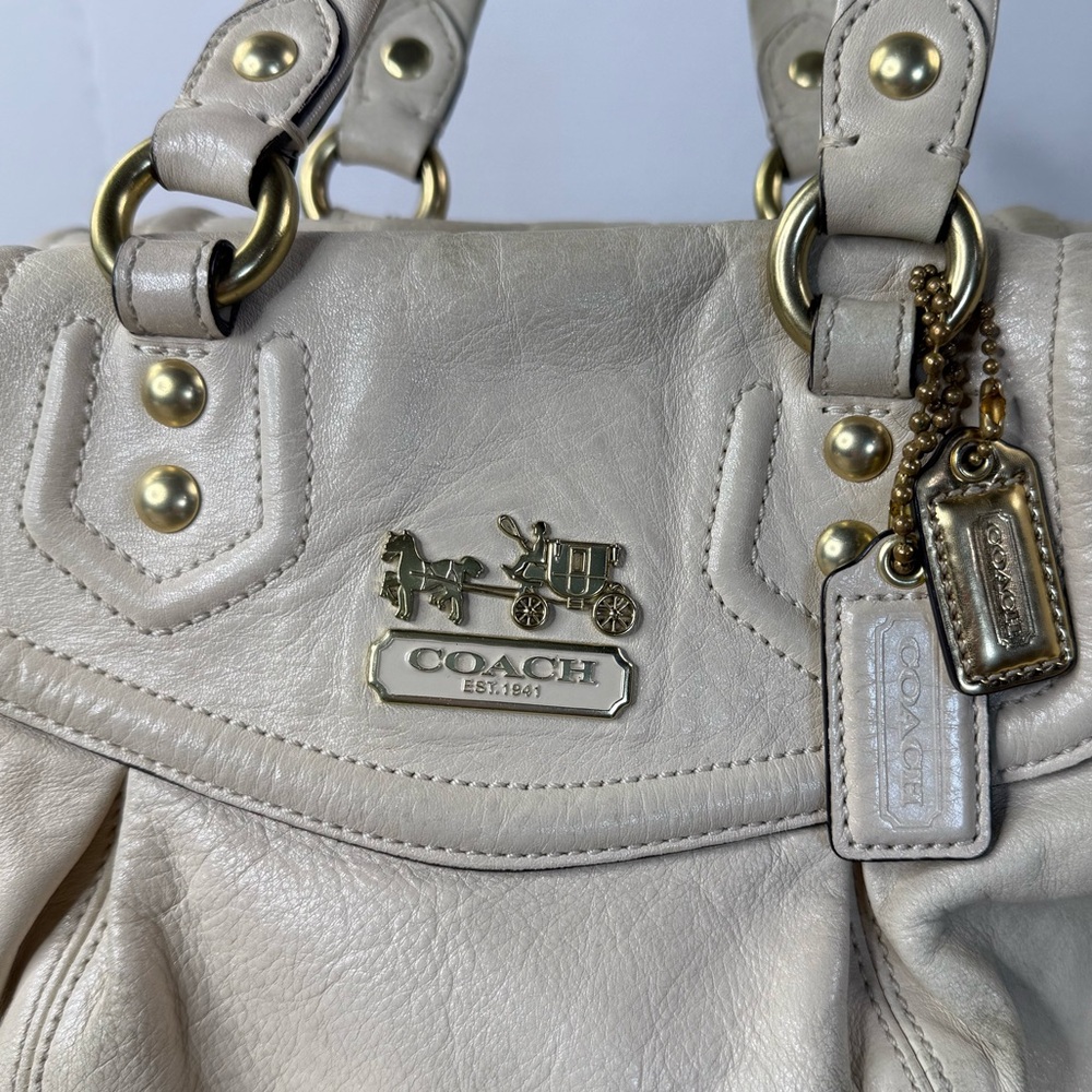 Coach Madison Audrey Cream Leather Handbag, 14316 - Picture 2 of 10